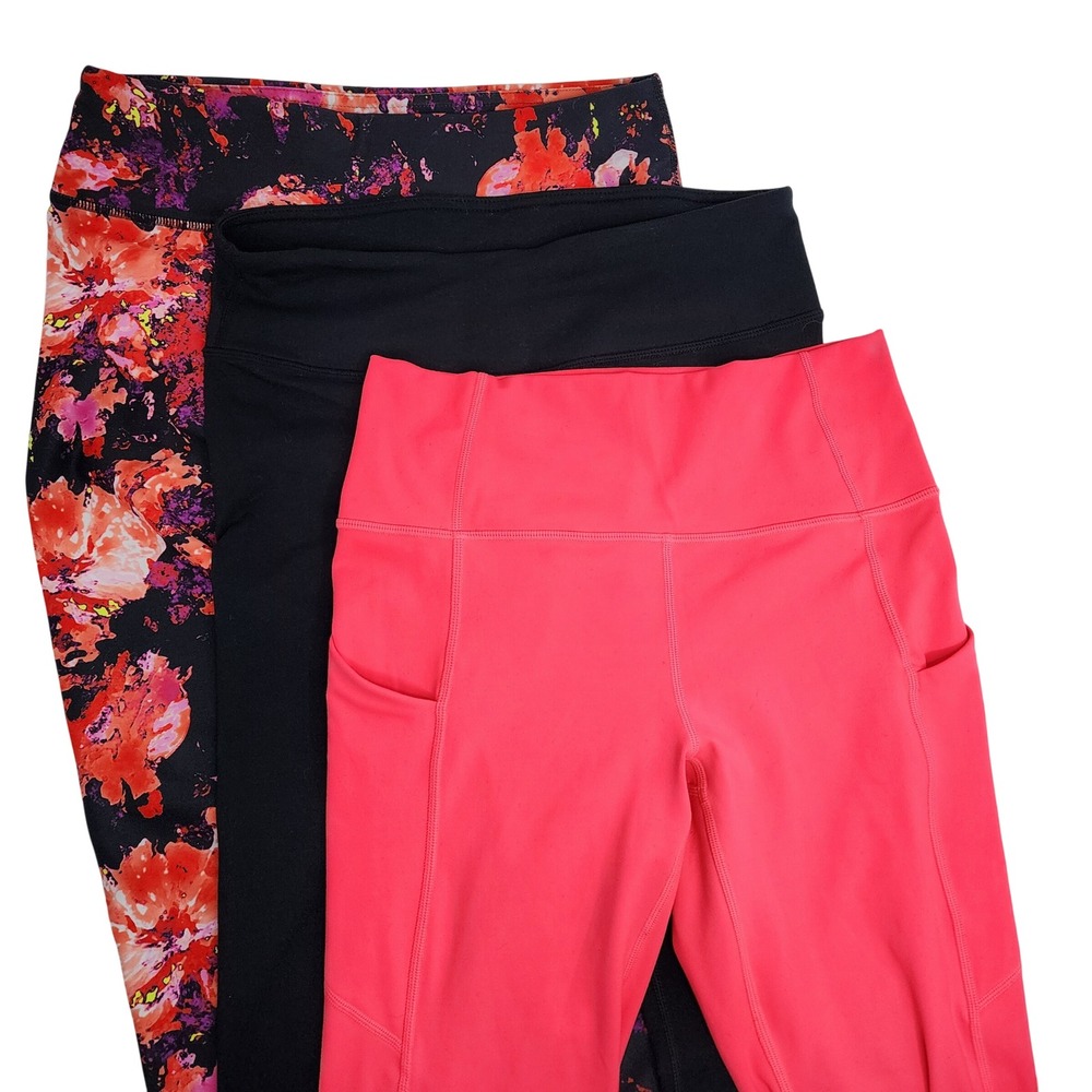 Fabletics Leggings Women's XS‎ Active Compression Black Pink - Lot of 3